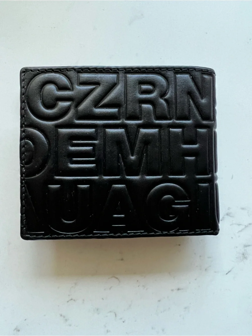 Comme des Garcons Black Embossed Leather Wallet